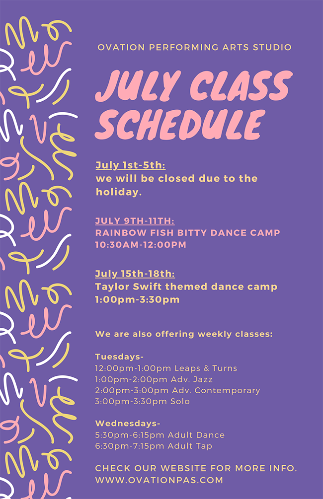 july schedule